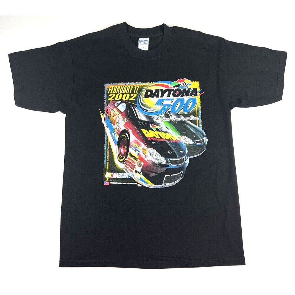 VTG 2002 Y2K Daytona 500 Nascar Winston Cup Series Tour T Shirt Black Mens L New
